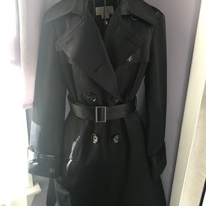 Michael Kors Black Double-breasted lined Trench